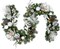 Pre-lit 6 Feet/72 Inch Christmas Garland, White & Silver Lighted Garland with 35 LED Lights for Indoor Outdoor Xmas Decor Holiday Decorations, Battery Operated (Batteries NOT Included)